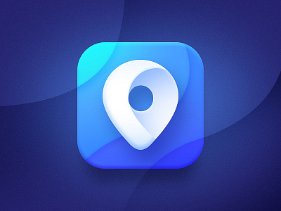 Travel iOS Icon blue branding design gradient icon ios location logo logotype mark travel white