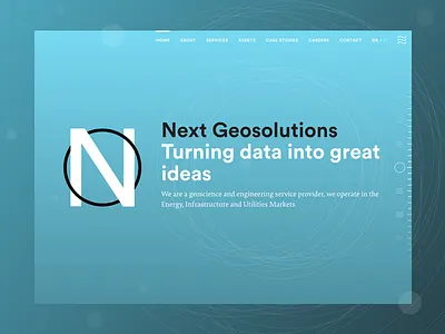 Next Geosolutions - homepage animation canvas design factoria homepage interaction website
