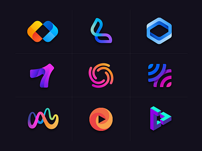 Colorful Year 2017 aiste brand brand aid brand mark branding branding agency colorful design geometry gradient illusion logo design logo mark minimal negative space play button simple logo startup tieatie unique logo