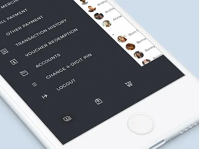 Menu Fama Cash app ecommerce menu mockup