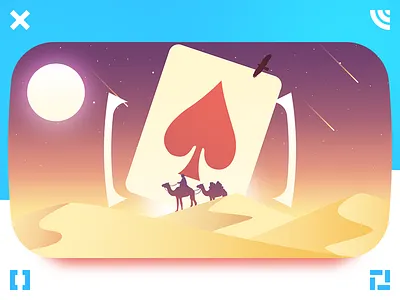 Banner ( Illustration ) : Desert banner camel desert dusk eagle frame heart moon poker star sunset travel