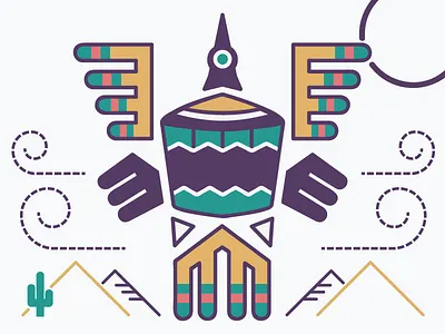 Sigilyph animal color desert design dunes flat hieroglyphics illustrator logo pokemon simple wind