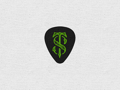 ST monogram green monogram music production pick typography