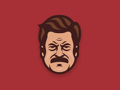 Ron Swanson avatar bacon eggs man pin ron swanson