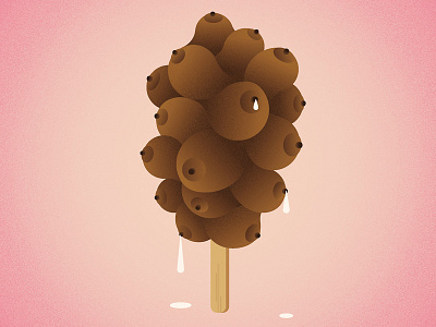 Boobs and Food - Cremino boobs breast cancer charity chocolate cream cremino design graphic icecream illustration nipples