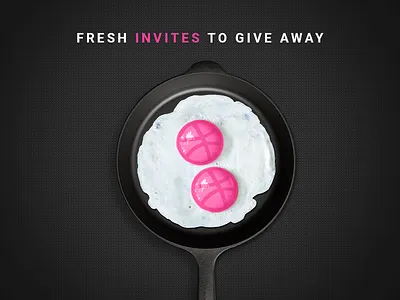 2 Dribbble Invites dribbble egg eggs fresh giveaway invite invites lettering pan