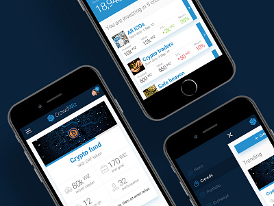 Mobile UI design for ICO Platform blockchain cryptocurrency ico mobile ui ux
