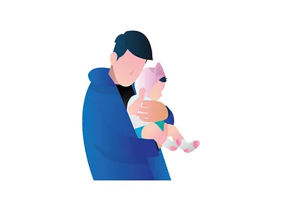 Me and Tayo baby blue design flat gradient header illustration work
