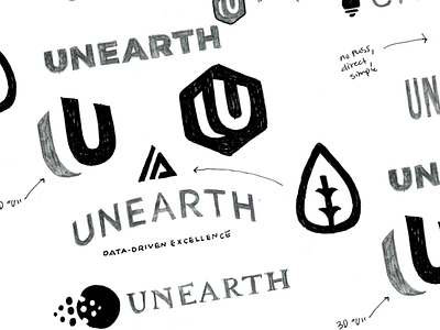 Unearth Sketches branding identity lockup logo sketches