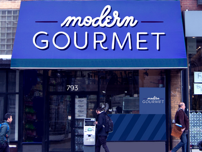 Modern Gourmet hand drawn handlettering rede sign signage storefront typography