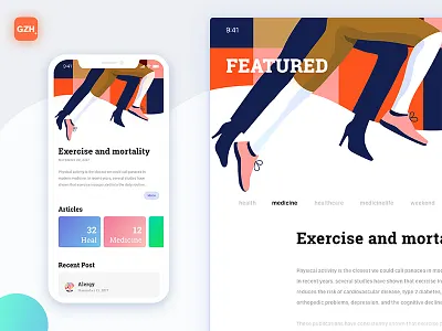 Exercise and mortality app art design flat illustration interface iphone x mobile sketch ui ux web