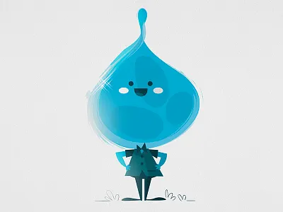 Mr Blue drop elements four gaspart illustration water
