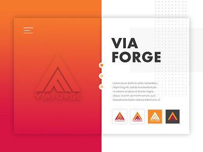 ViaForge Hero Component agency component design elements material orange style guide ui ux viaforge web website