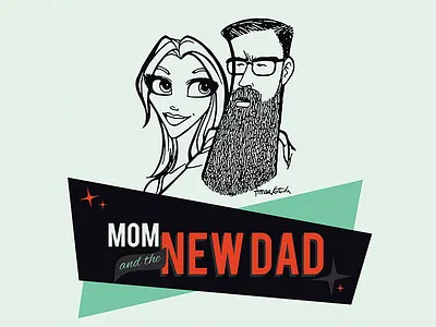 Mom and the New Dad artwork logo mid century podcast