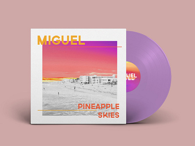 Miguel - Pineapple Skies branding design illustration logo lp mockup music record type vinyl