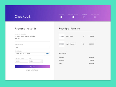 Daily UI. Day 002. checkout daily desktop gradient design ux dailyui payment ui web webdesign