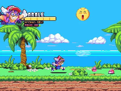 Super Arale World arale character fanart game mockup pixel pixel art pixelart sprite video game