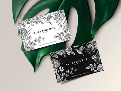 Botanically inspired shop card design for @florescence.paris