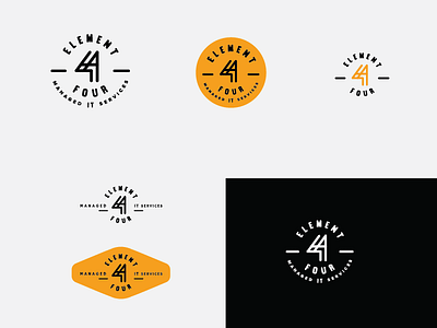 Element Four Logos 4 branding element four emblem four full circle identity it logo logo design patch tech