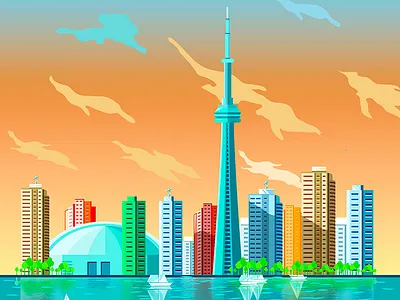 Toronto City Illustration 2d city illustration illustration toronto