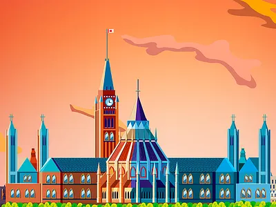 Ottawa City Illustration 2d canada capital city colorful illustrtion ottawa