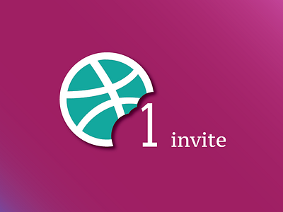 Dribbble Invite bite design doughnut draft dribbble food invitation invite minimal one ticket trippy