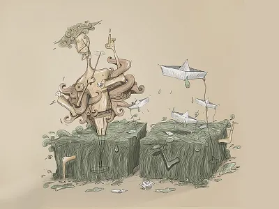 Swampland art digital draw illustration paint swampland