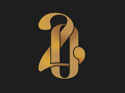 20 Years 20 handletter logo logomark number twenty type