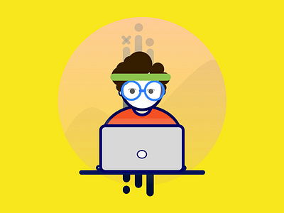 Hiring developer vector character design developer ios social media yellow