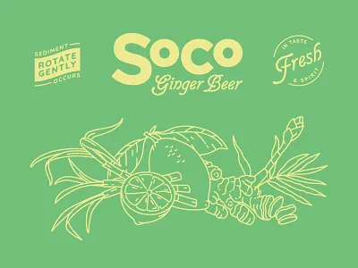 SoCo Ginger Beer branding illustration