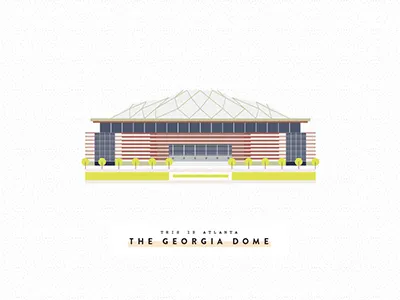 This is Atlanta: Georgia Dome architecture atlanta dome flat georgia illustration