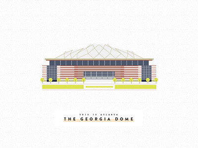 This is Atlanta: Georgia Dome architecture atlanta dome flat georgia illustration