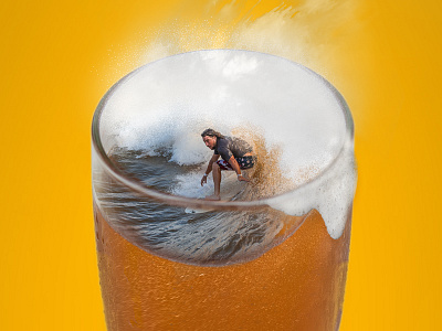 NLand Brewing Co. beer photoshop pint stoked surf thirsty wave