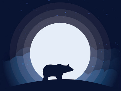 The Night Bear bear illustration night vector