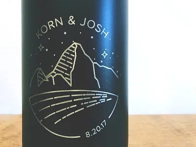 Engagement Badge Growler badge engagement growler illustration line drawing linework machu picchu peru