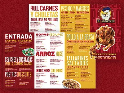 Peruvian Restaurant Menu food menu menu design print restaurant menu restuarant trifold
