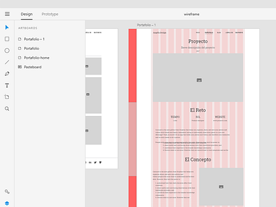 Wireframe portfolio Adobe XD adobe xd grid portfolio wireframe