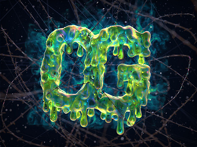 Ottyag 3d cinema 4d liquid logotype metaball octane slime smoke