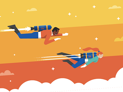 To the moon! editorial illustration vector