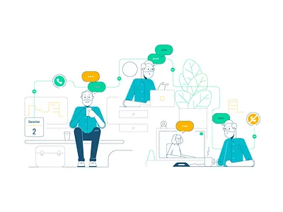 Styletest characters hr office people retro style styletest ui ux website workforce