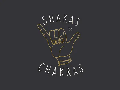 Shakas + Chakras hand drawn illustration neve and hawk neveandhawk screen print tshirt