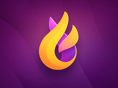 Fire branding colorful design fire gradient icon logo logotype mark orange purple