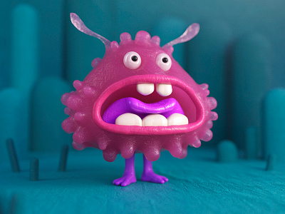 Argh! 3d c4d charatcer cinema4d cute friends maxon monster octane