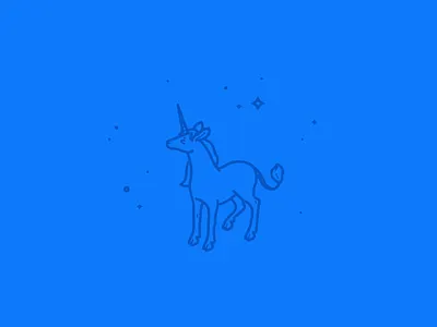 Unicorn blue darkblue fantasy illustration line magic stars unicorn