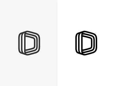 D contemporary continuous d identity infinite letter line logo monogram