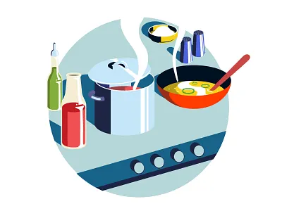 kitchen - design proposal 2d design emanuele food graphic illustration illustrator kitchen marani