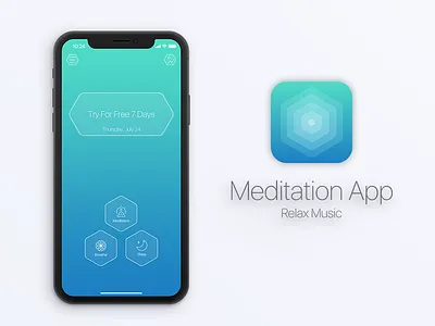 Meditation App Design... breath calendar countdown iphone meditate meditation playlist sleep timer ui ux x