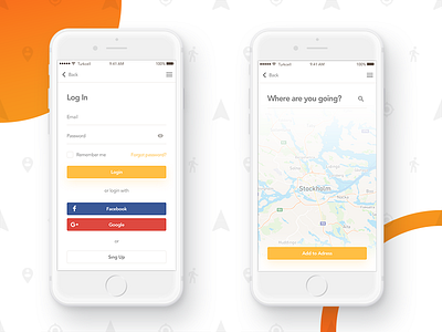 mapping-Me Travellers booking map ois orange travel ui ux