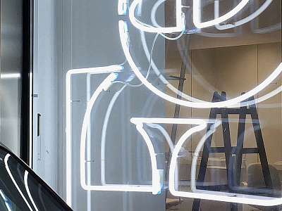 Fell Salon neon signage branding hair hairdresser light logo neon outline shop design sign signage store front typography