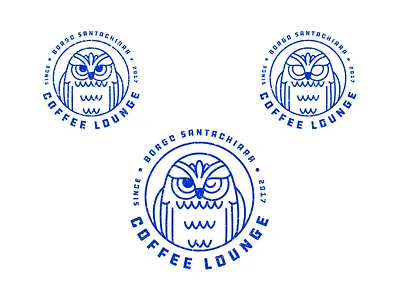 Coffee Lounge Owl animal bird brand cafe coffee house identity logo logos restaurant stamp wink